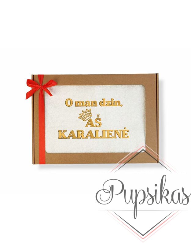 Siuvinėtas rankšluostis „O man dzin, AŠ KARALIENĖ“