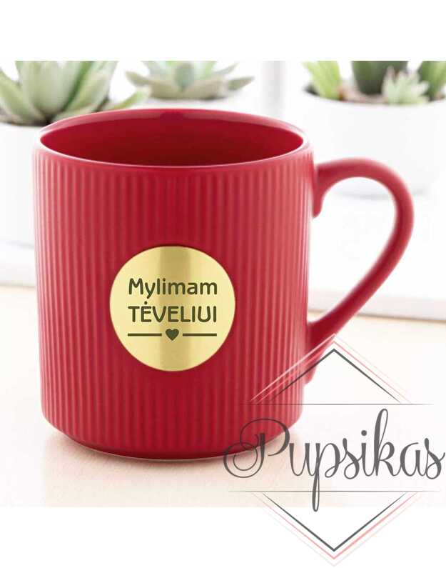 Raudonas puodelis „Mylimam tėveliui“ 330ml