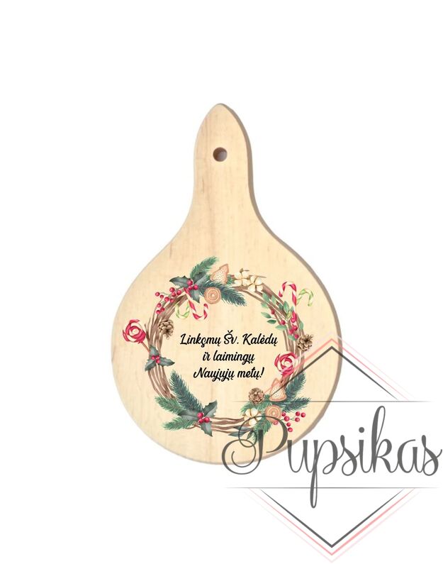 Mini pjaustymo lentelė su spauda „Linksmų Šv. Kalėdų ir laimingų naujųjų metų“