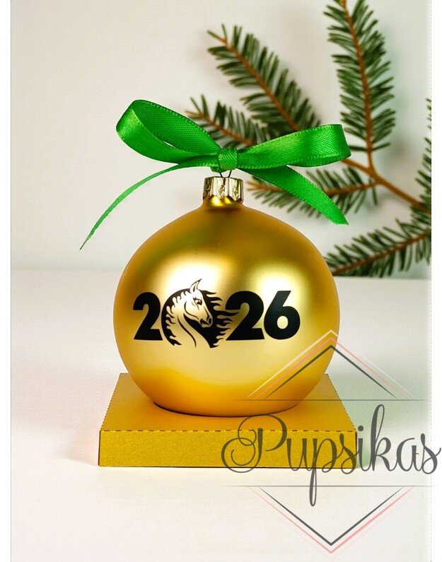 Kalėdinis žaisliukas „2026“ (8cm, stiklinis)