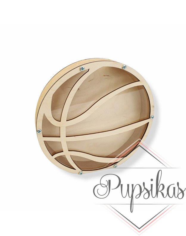 Medinė taupyklė „Krepšinio kamuolys“