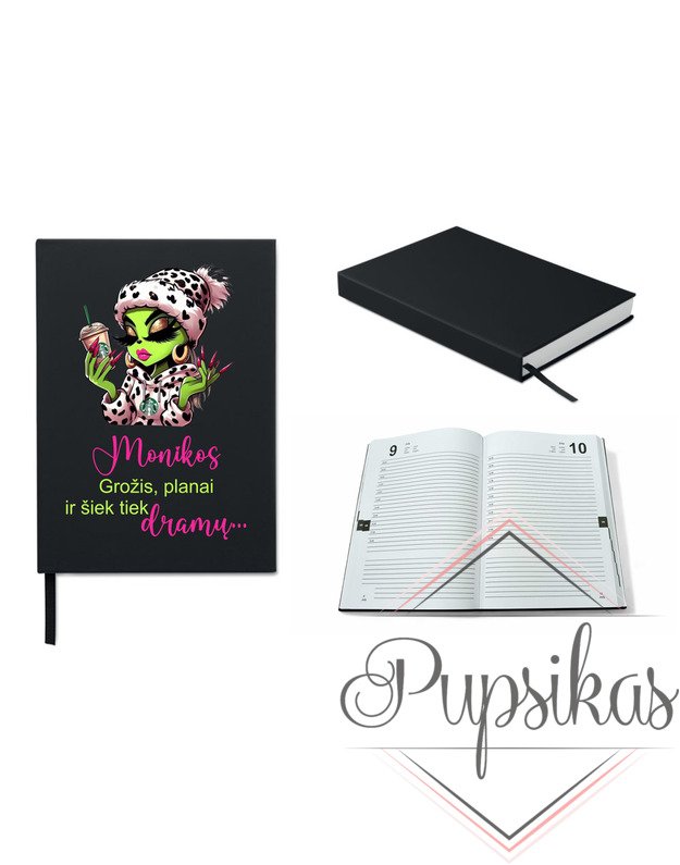 Darbo kalendorius „Monikos grožis, planai ir šiek tiek dramų“ (Su jūsų pasirinktu vardu)