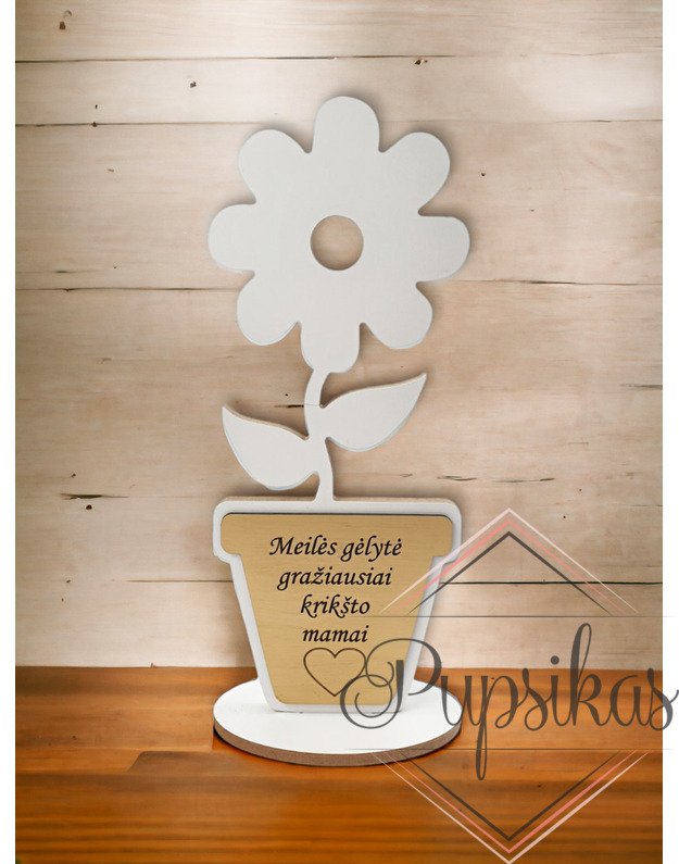 Pastatoma gėlytė „Meilės gėlytė gražiausiai krikšto mamai“