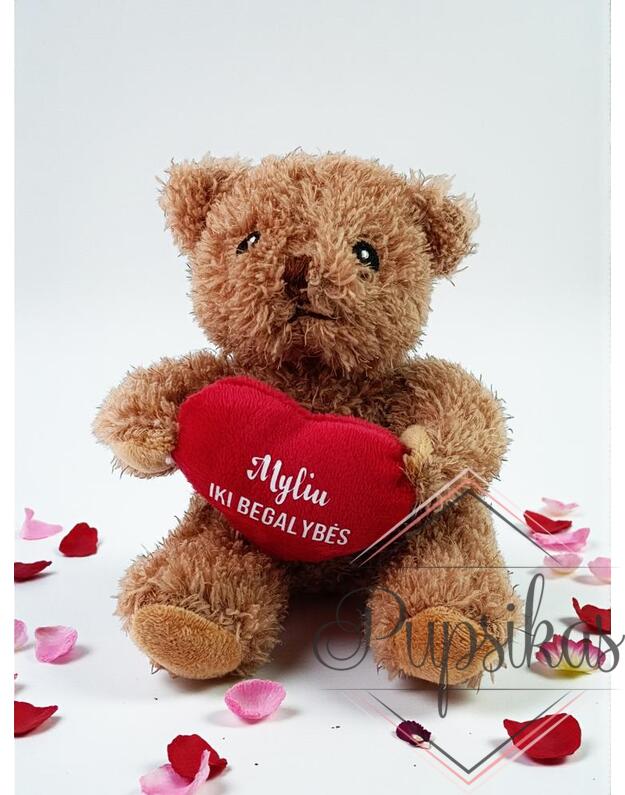 Meškiukas su širdele „Myliu iki begalybės“