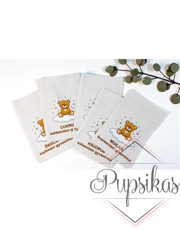 Maišeliai krikštynų kraiteliui „Meškiukas“