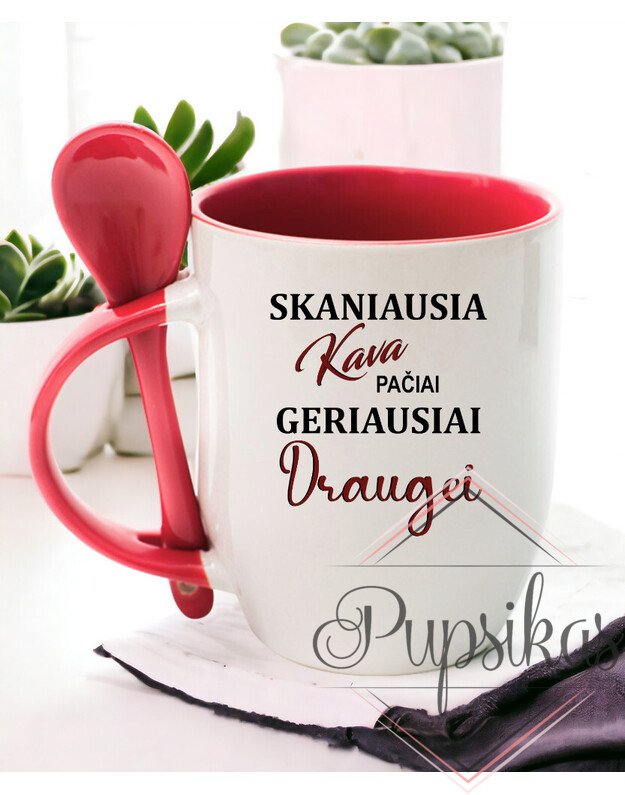 PUODELIS SU ŠAUKŠTELIU „SKANIAUSIA KAVA PAČIAI GERIAUSIAI DRAUGEI“