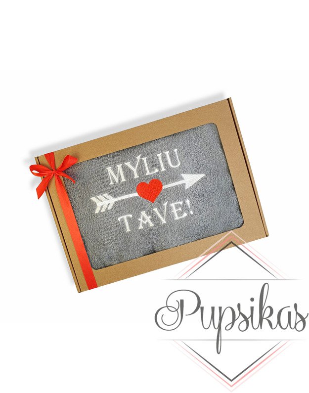 Siuvinėtas rankšluostis „Myliu tave“