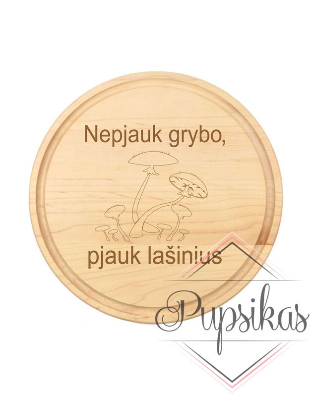 Apvali pjaustymo lentelė „Nepjauk grybo, pjauk lašinius“