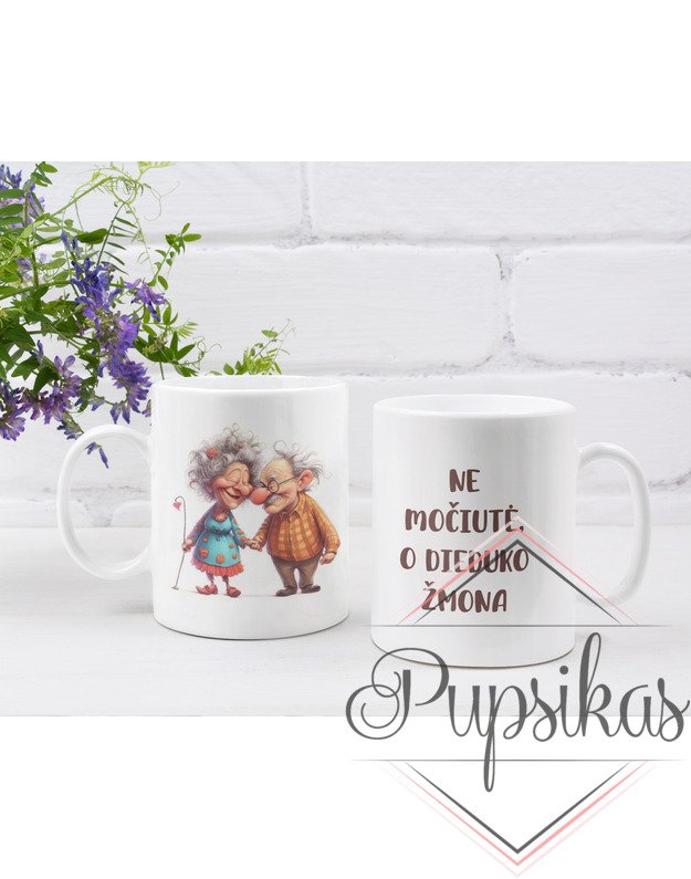 Standartinis puodelis „Ne močiutė, o dieduko žmona“
