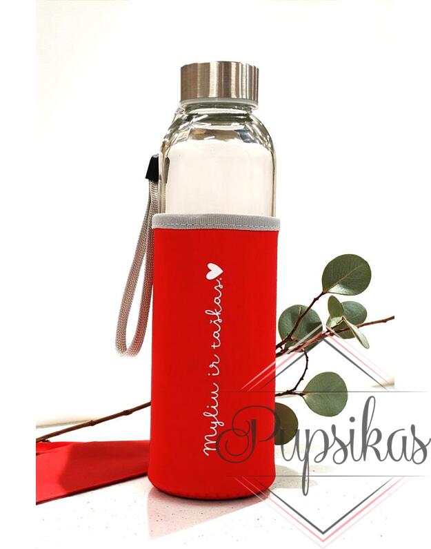 Stiklinė vandens gertuvė „Myliu ir taškas“ 420ml