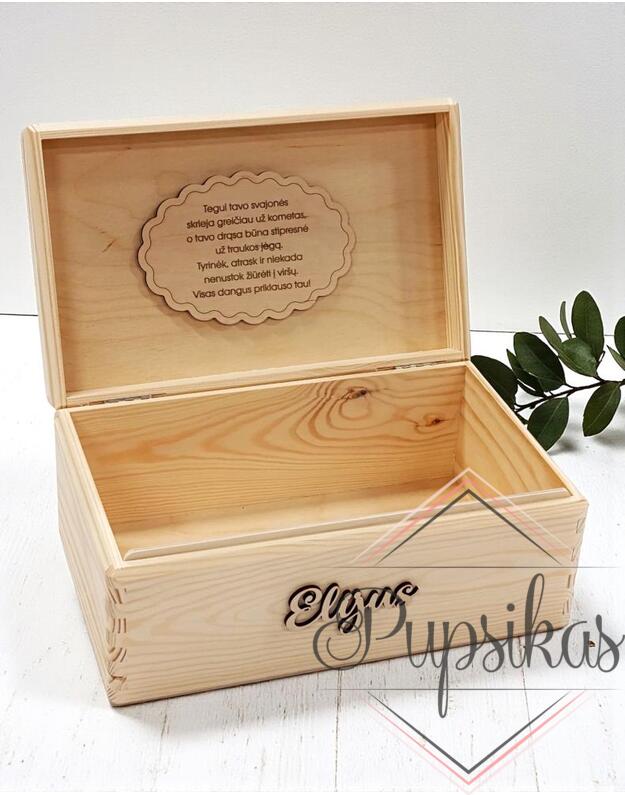 Medinė krikštadėžė su spauda „Mažasis princas“ Su jūsų pasirinktu vardu 1