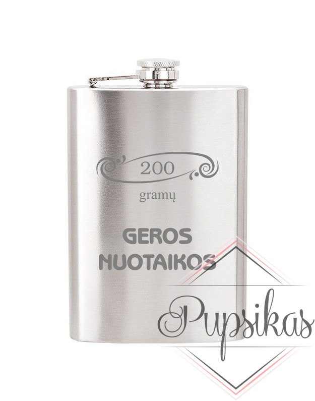 METALINĖ GERTUVĖ (FLEŠKUTĖ) „200 GRAMŲ GEROS NUOTAIKOS“