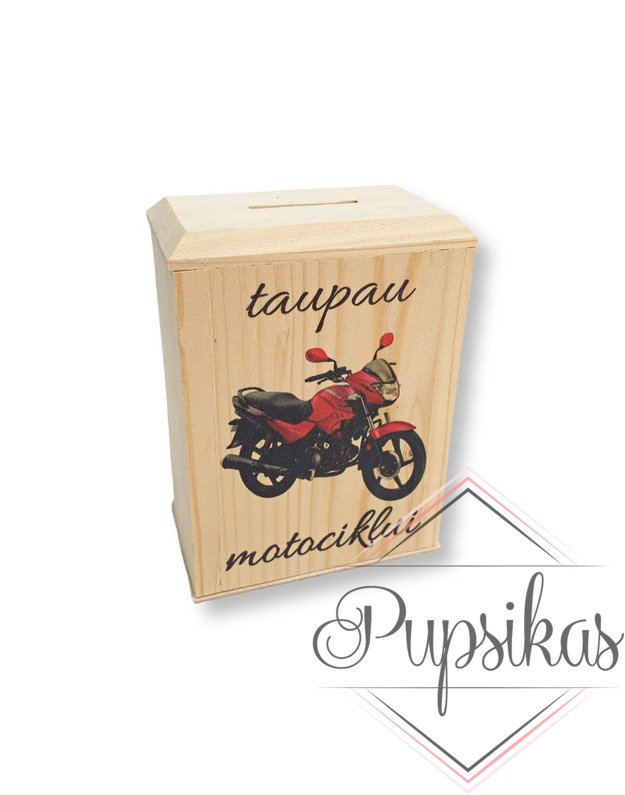 Medinė taupyklė „taupau motociklui“