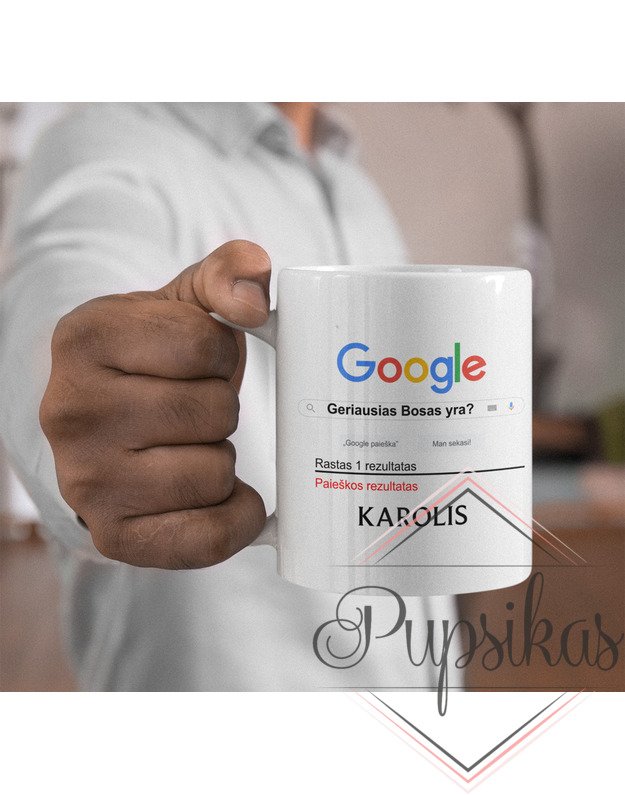 Standartinis puodelis „Geriausias Bosas yra?“ (Su jūsų norimu vardu)