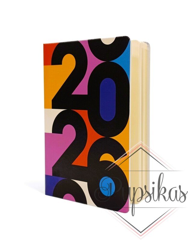 Balta užrašų knygutė su spauda „2026“