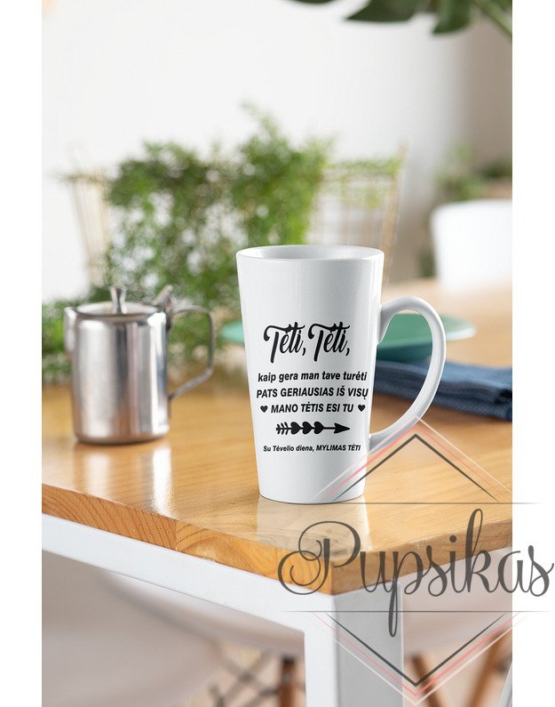 Latte puodelis „Tėti, tėti, kaip gera man tave turėti“ (450ml)