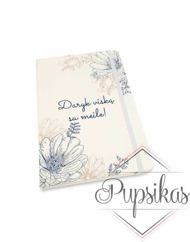 Balta užrašų knygutė „Daryk viską su meile“