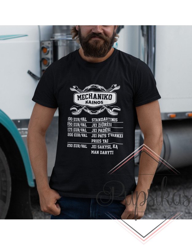 Vyriški marškinėliai „Mechaniko kainos“