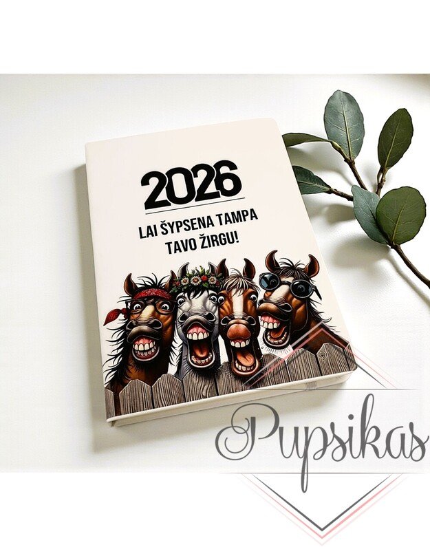 Balta užrašų knygutė „2026 lai šypsena tampa tavo žirgu“ 1