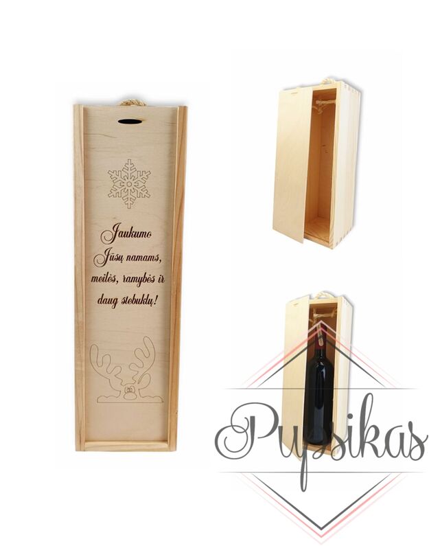 Graviruota vyno dėžė „Jaukumo jūsų namams“