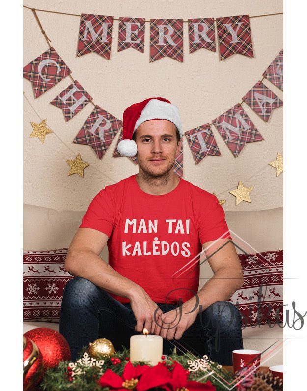 Vyriški marškinėliai „MAN TAI KALĖDOS“