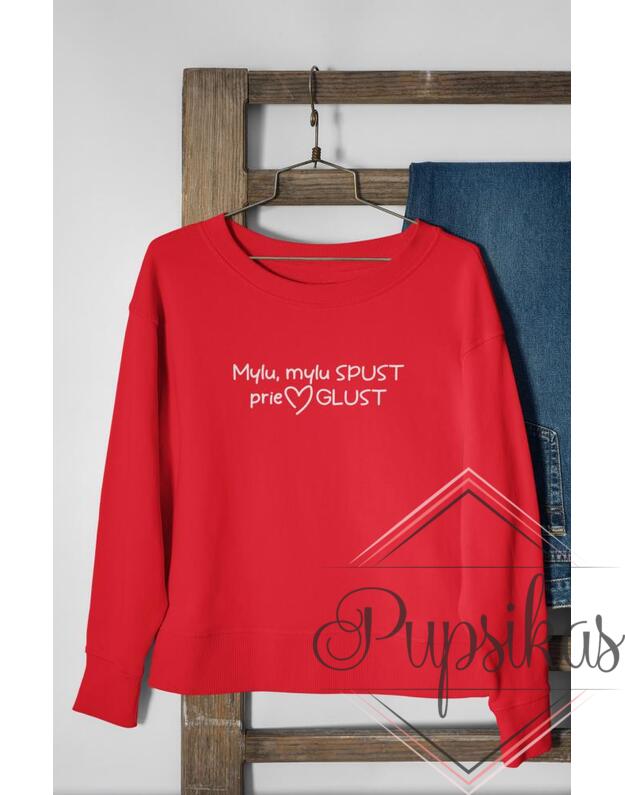 Moteriškas džemperis be gobtuvo „Mylu, mylu spust“