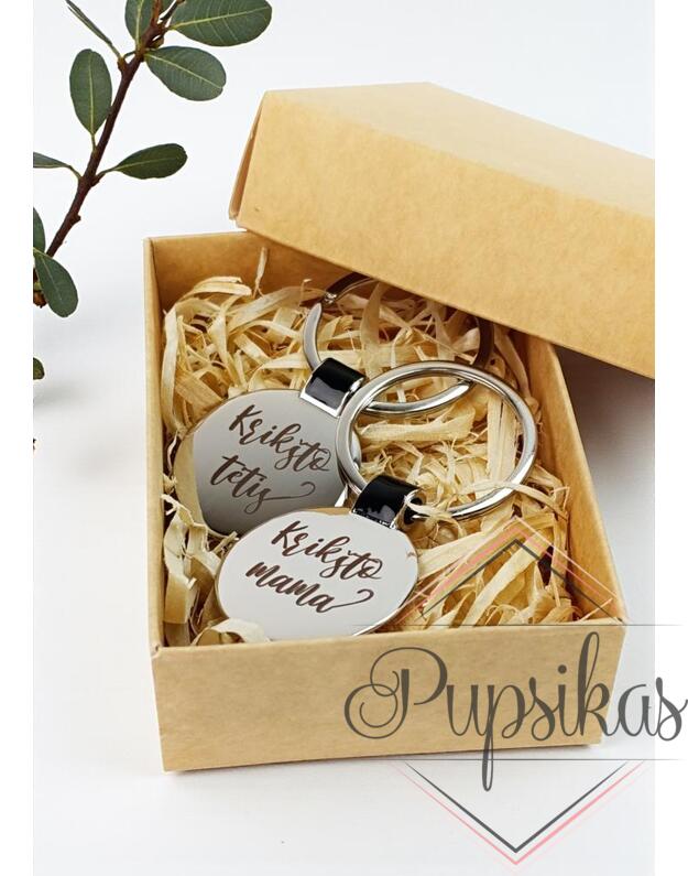 Raktų pakabukai „Krikšto tėtis, krikšto mama“