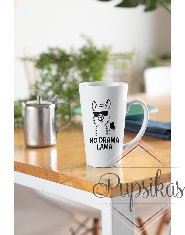 Latte puodelis „NO DRAMA LAMA“ (450ml)