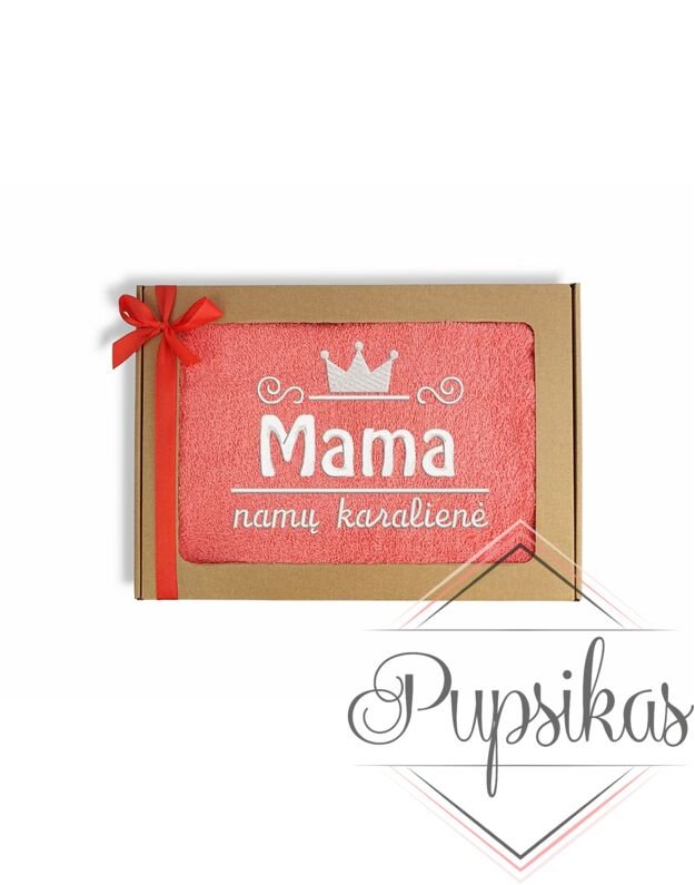 Siuvinėtas rankšluostis „Mama - namų karalienė“