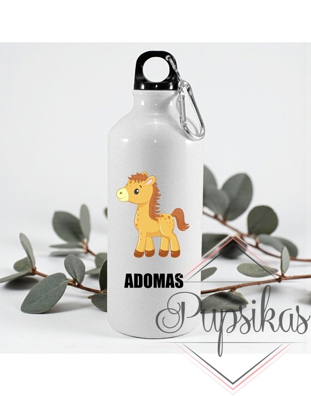 Balta vandens gertuvė su arkliuku ir jūsų pasirinktu vardu (400ml)