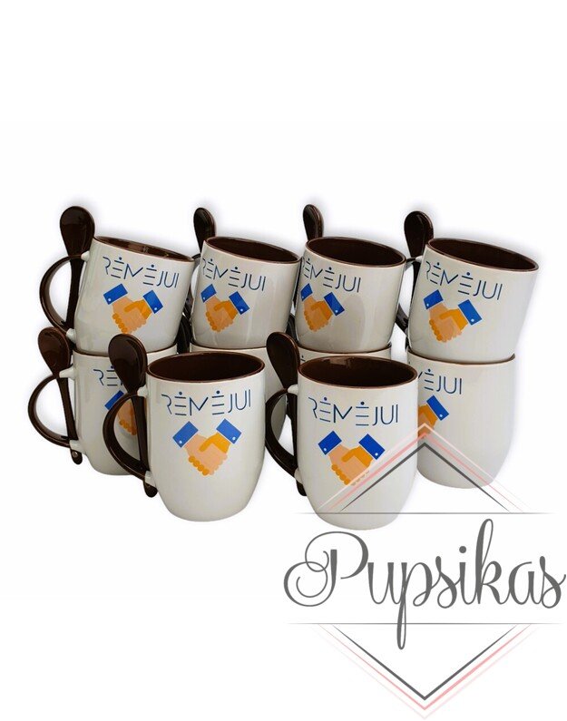 Puodelis su šaukšteliu (Su jūsų įmonės logotipu) 5