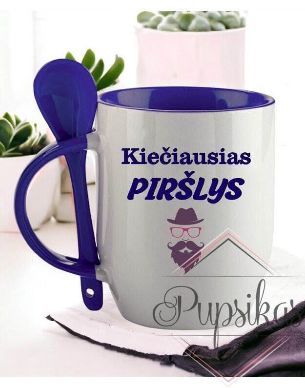 Puodelis su šaukšteliu „Kiečiausias piršlys“