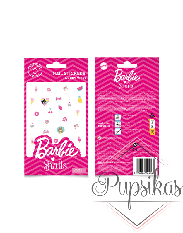 Barbie Snails nagų lipdukai, Happy Vibes