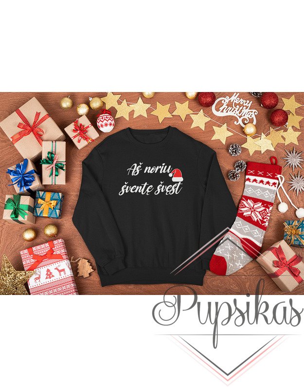 Moteriškas džemperis be gobtuvo „Aš noriu šventę švęst“