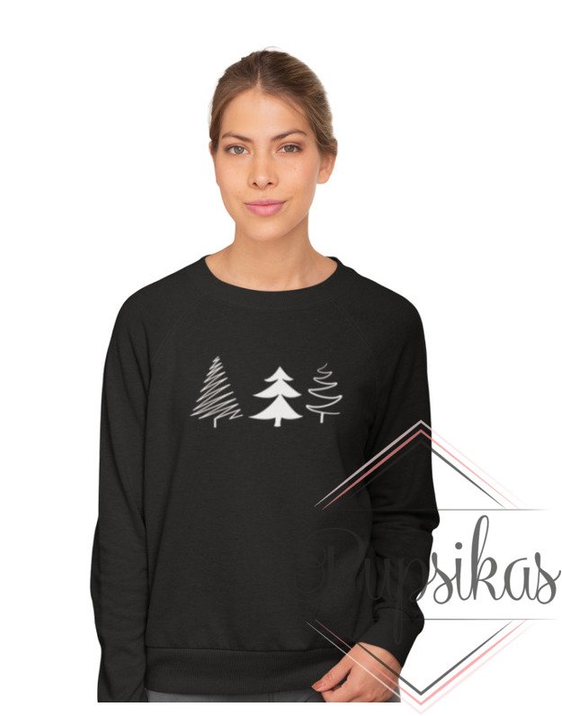 Moteriškas džemperis be gobtuvo „Trys eglutės“