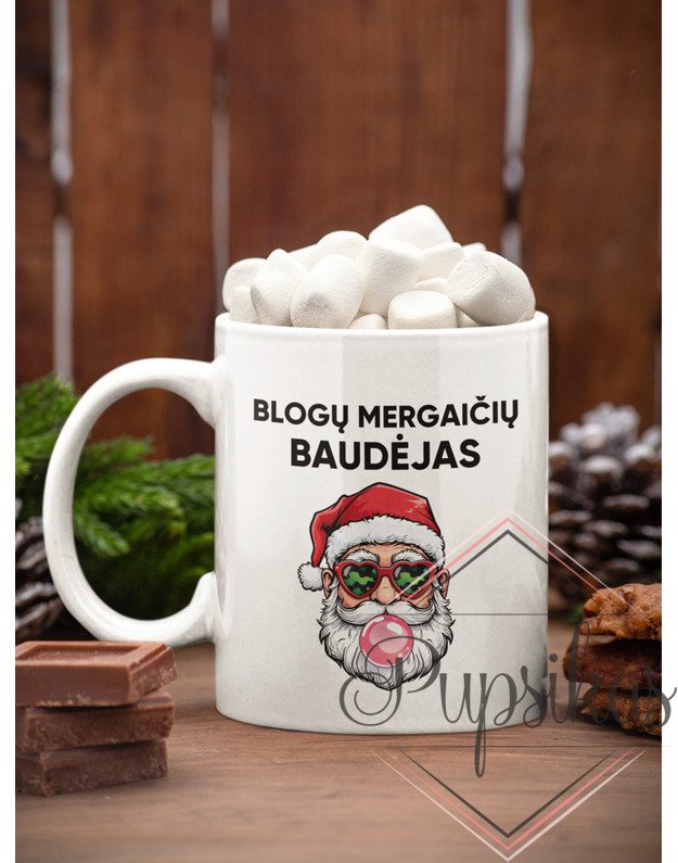 Standartinis puodelis „Blogų mergaičių baudėjas“