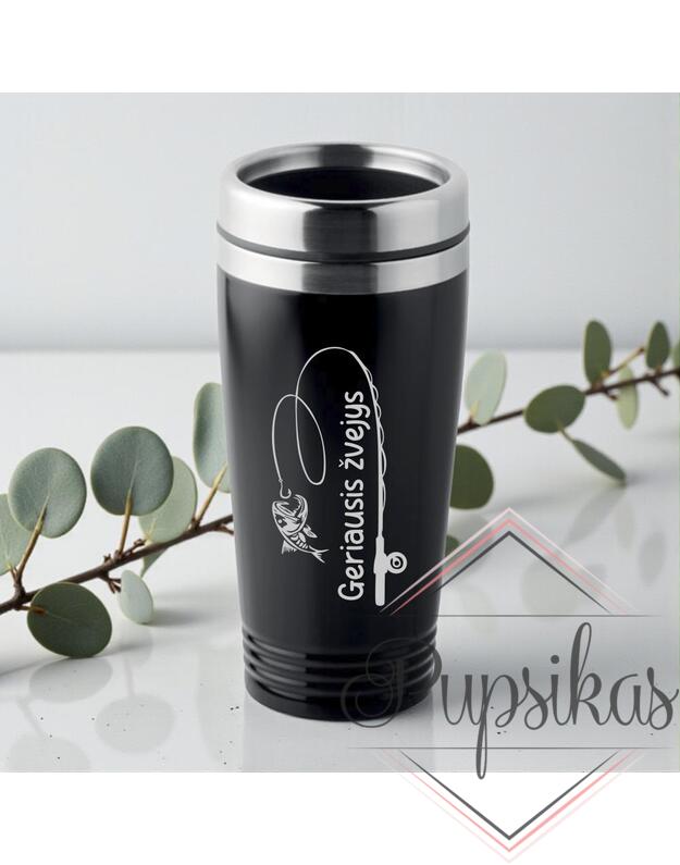 Kelioninis puodelis „Geriausias žvejys“ (400ml)