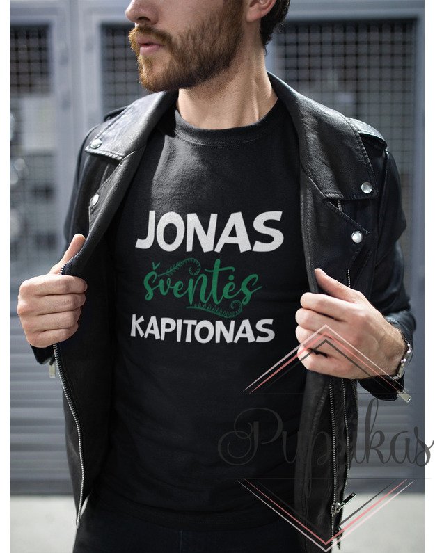 Vyriški marškinėliai „Jonas šventės kapitonas“