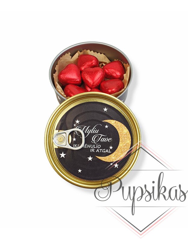 Dovana konservų skardinėje „Myliu tave iki mėnulio ir atgal“ 1