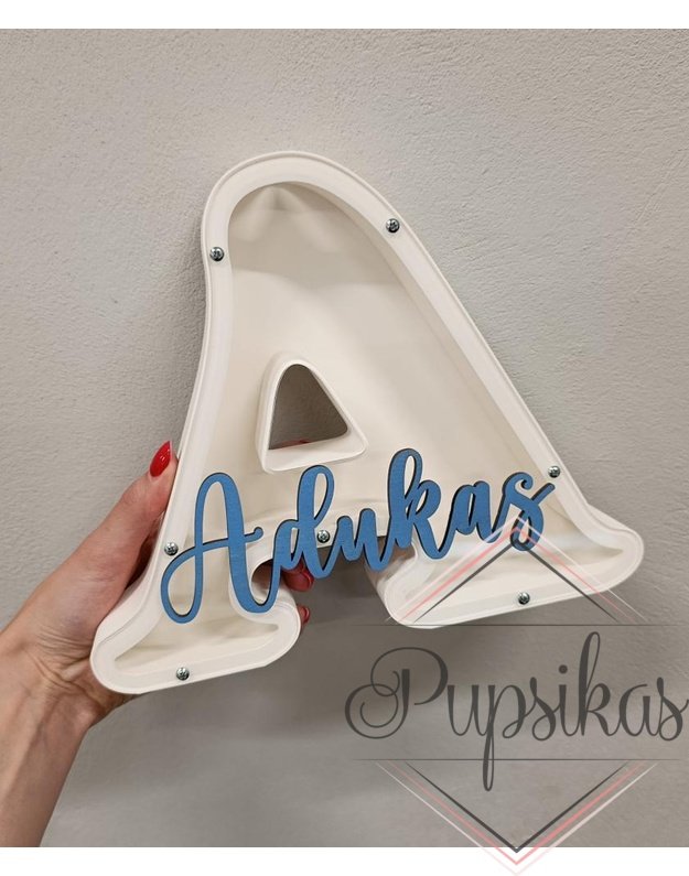 3D Taupyklė Raidė (Su Jūsų pasirinktu vardu )