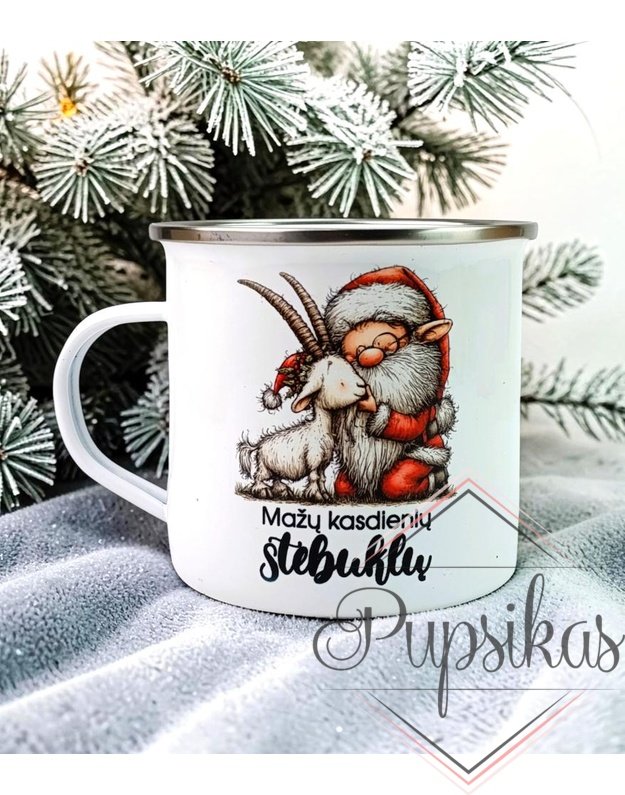 Baltas, metalinis puodelis „Mažų kasdienių stebuklų“ (500ml)