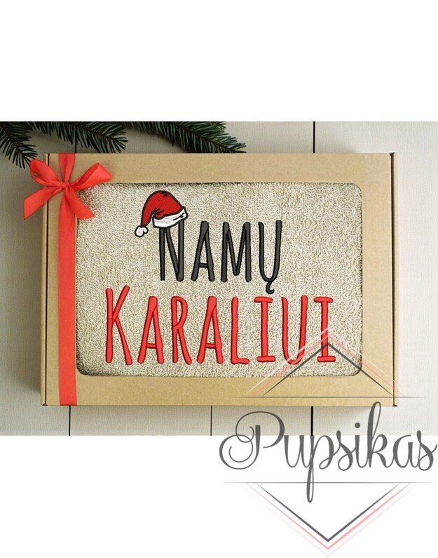 Siuvinėtas rankšluostis „Namų karaliui“