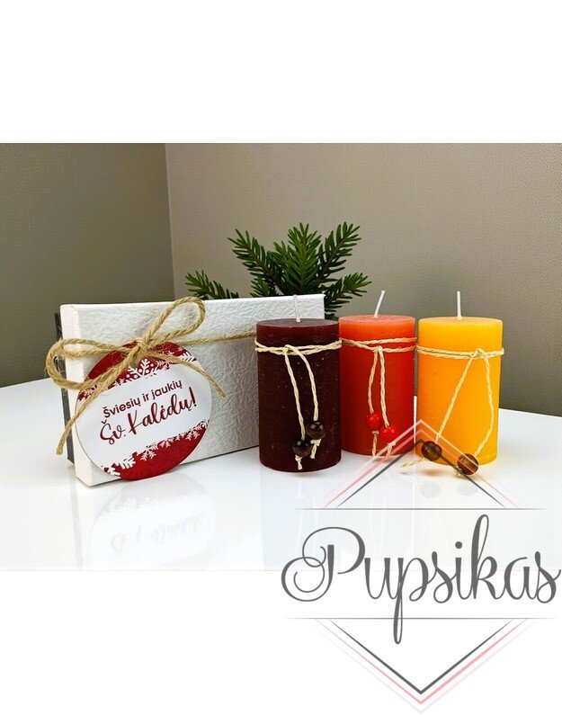 Žvakių rinkinys „Šviesių ir jaukių Šv.Kalėdų“