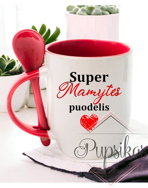 PUODELIS SU ŠAUKŠTELIU „SUPER MAMYTĖS PUODELIS“