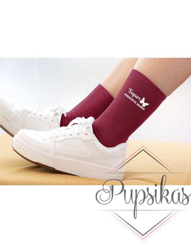 Moteriškos kojinės „Super krikšto mama“