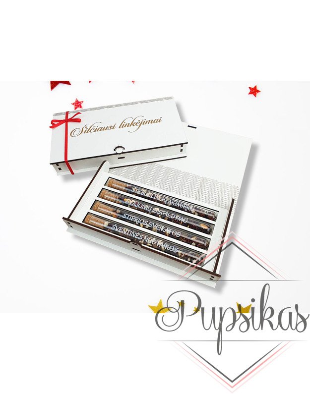 Arbata mėgintuvėliuose su dėžute „Šilčiausi linkėjimai“ 4vnt