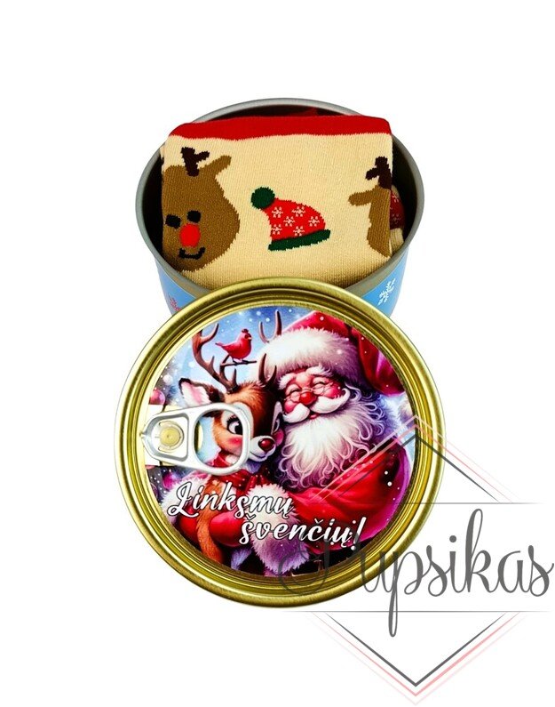 Dovana konservų skardinėje „Linksmų švenčių“