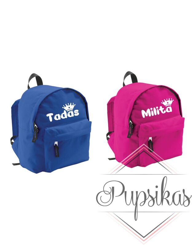 Kuprinė su karūna ir vardu