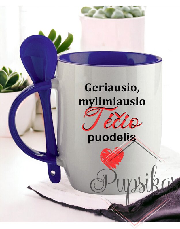 PUODELIS SU ŠAUKŠTELIU „GERIAUSIO MYLIMIAUSIO TĖČIO PUODELIS“