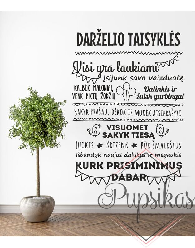 Sienos lipdukas „Darželio taisyklės“